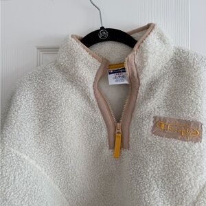 Champion Cream Sherpa Quarter-Zip Pullover